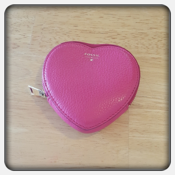 Fossil Handbags - Genuine Leather Heart Shaped Fossil Coin Purse …